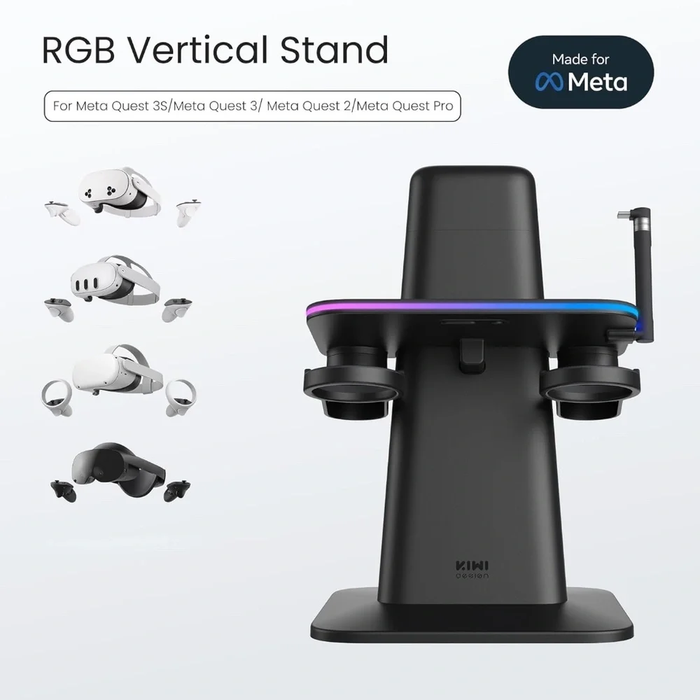 KIWI design Charging Dock for Meta Quest 3S/Quest 3/Quest 2/Quest Pro Accessory